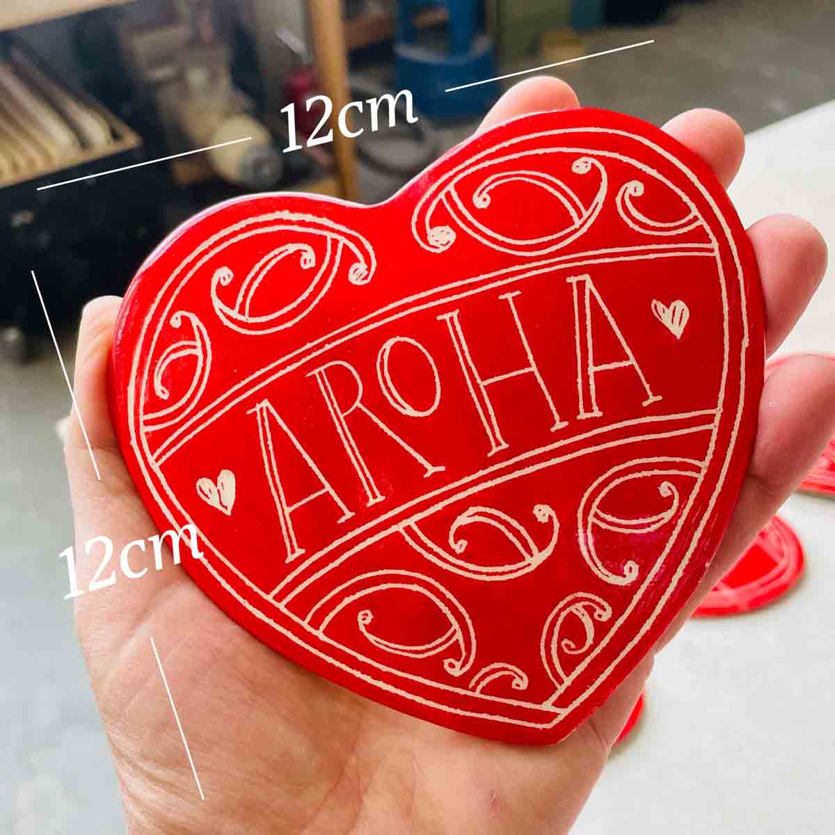 Red Aroha Ceramic Heart