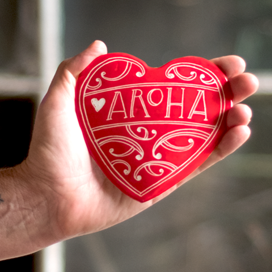 Red Aroha Ceramic Heart