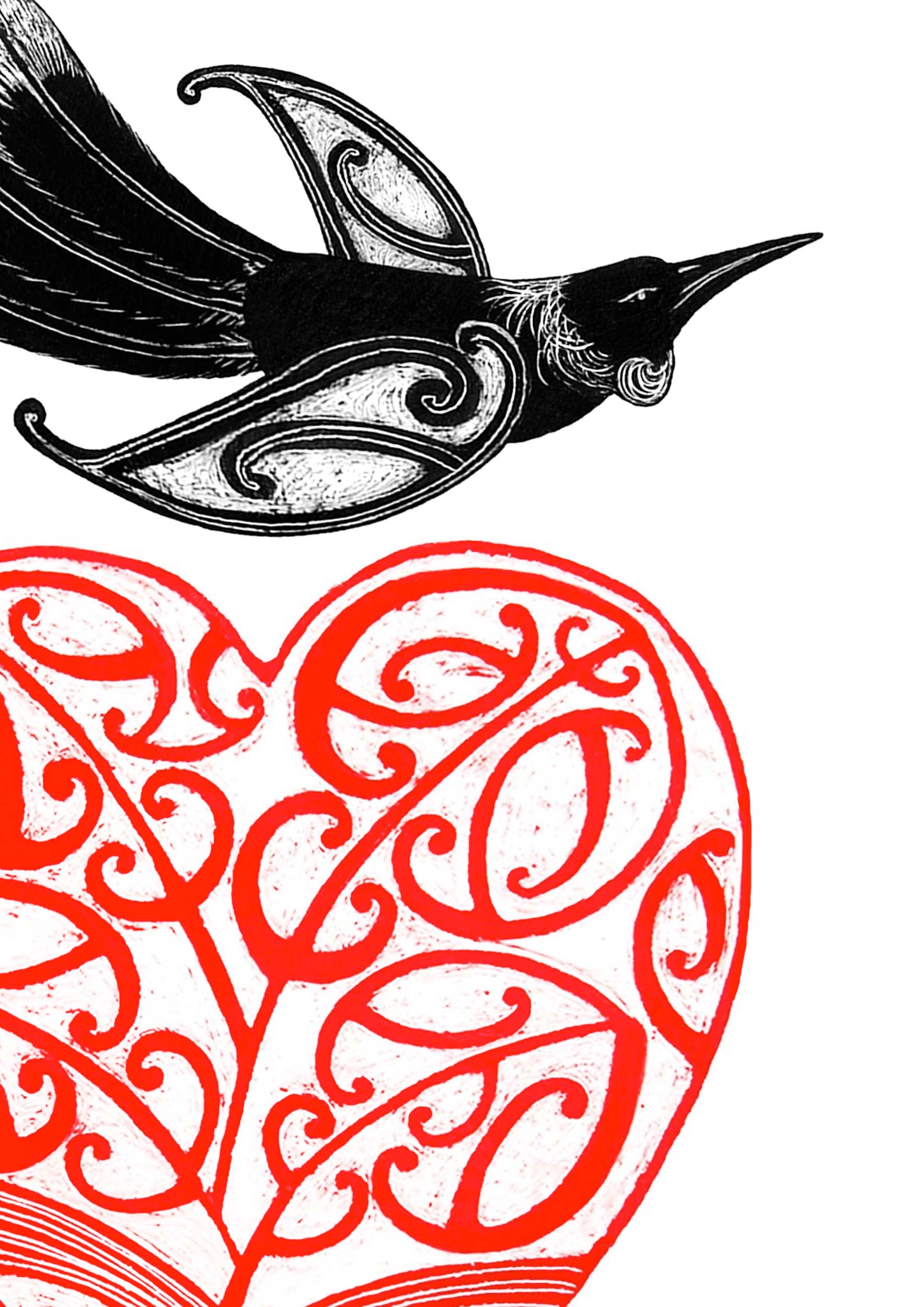 Art Print NZ - Aroha Love Print - Amber Smith Art – Amber Smith Studio