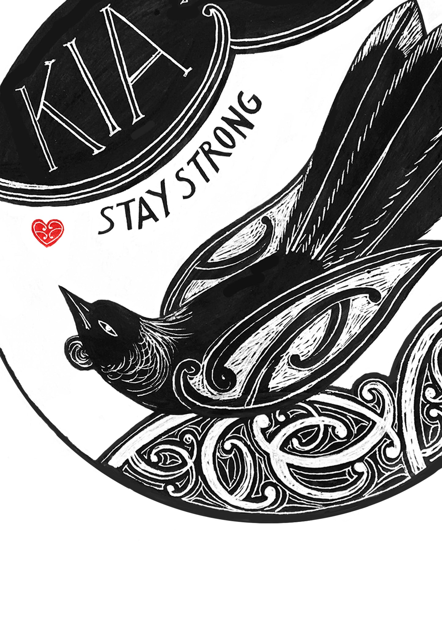 Kia Kaha Tui Art Print - Amber Smith Studio