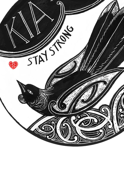 Kia Kaha Tui Art Print - Amber Smith Studio