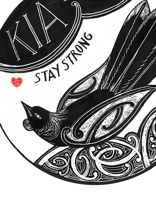 Kia Kaha Tui Art Print - Amber Smith Studio